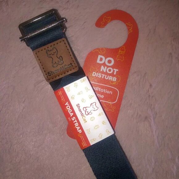 Shanti Cat Accessories - 3 pc NEW Shanti Cat Yoga Strap 8ft Navy Blue Bonus Door Hanger Metal Fastener